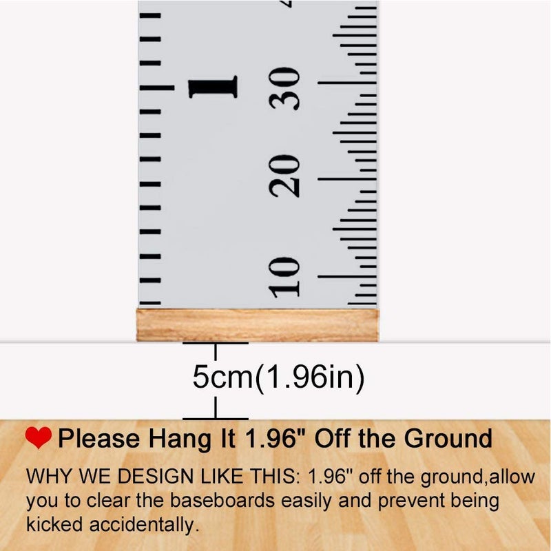 FOCCTS Baby Growth Chart, Height Chart Hanging Ruler Wall Decor for Kids, Toddler Growth Chart for Wall, Wall Hanging Growth Chart Baby Height Measurement- 79" x 7.9" - Image 3